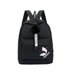 Nylon Printing Solid Backpack Girl School Bags Teen College Wind Women SchoolBag