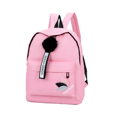Nylon Printing Solid Backpack Girl School Bags Teen College Wind Women SchoolBag