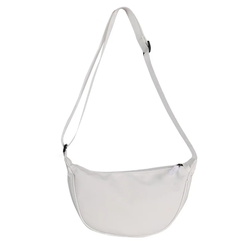 Solid Women's Shoulder Bag with Adjustable Strap and Zipper