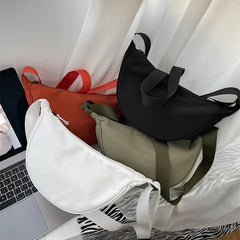 Solid Women's Shoulder Bag with Adjustable Strap and Zipper