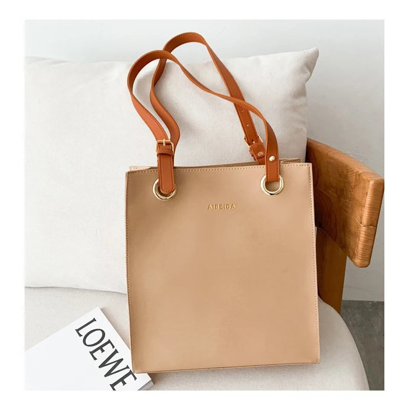 Women's PU Leather One Shoulder Bag Large Capacity Casual Handbag