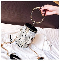 Wild Straw Bucket Bag Shoulder Handbag Tassel Chain Messenger Bohemia Travel Bag