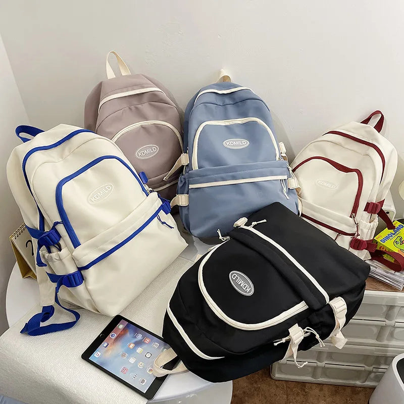 Teenage Girl Student Schoolbag Contrast Female Backpack Large Capicity