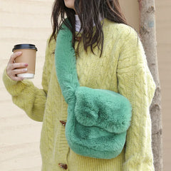 Plush Mobile Phone Bag Casual Retro One Shoulder Women's Bag