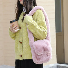 Plush Mobile Phone Bag Casual Retro One Shoulder Women's Bag