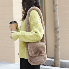 Plush Mobile Phone Bag Casual Retro One Shoulder Women's Bag