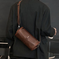 Retro Small Leather Bag Men's Personalized Satchel