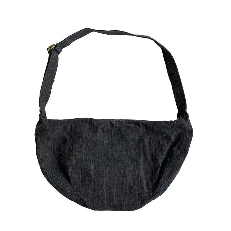 Large Canvas Dumpling Bag Women's Crossbody Messenger Bag