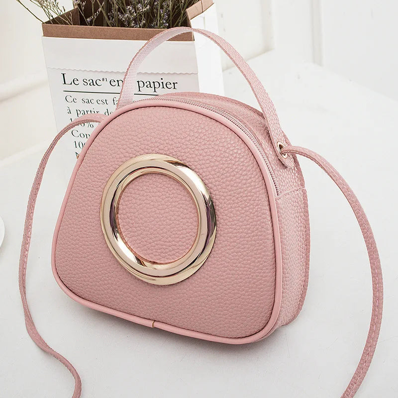 Women's Shell PU Leather Messenger Bag Small Handbag Zipper Wild Bag