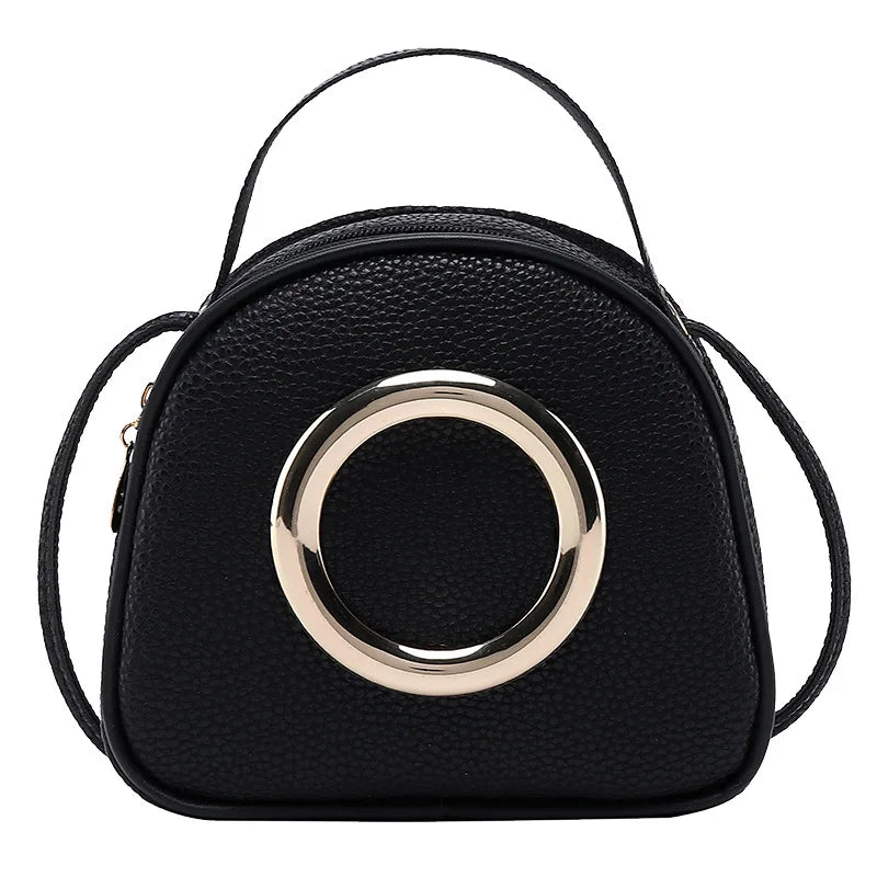 Women's Shell PU Leather Messenger Bag Small Handbag Zipper Wild Bag