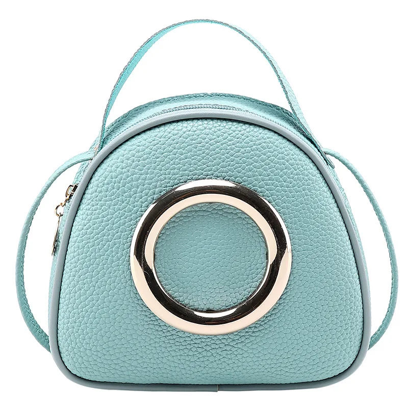 Women's Shell PU Leather Messenger Bag Small Handbag Zipper Wild Bag