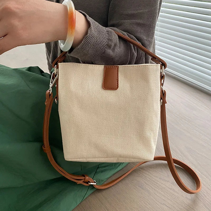 Canvas Crossbody Bag for Women Small Satchel Single Shoulder Phone Bag
