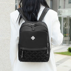 Women's Backpack Oxford Cloth School Bag Large Capacity Double Zipper Travel Sho