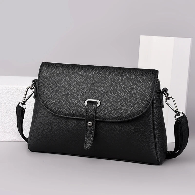 High Capacity Shoulder Bag Handbag Female Cowhide Leather Women Messenger Bags