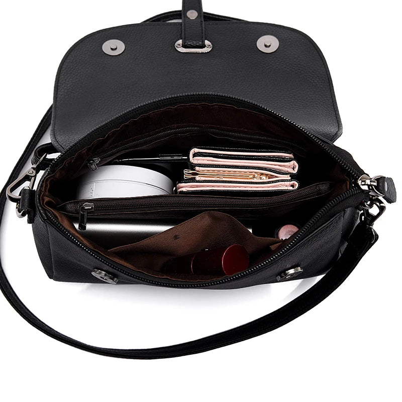 High Capacity Shoulder Bag Handbag Female Cowhide Leather Women Messenger Bags