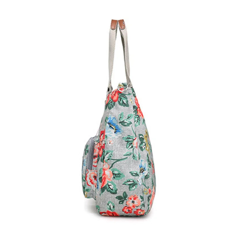 Vintage Flower Print Women Crossbody Bag Large Capacity Shoulder Travel Bag
