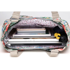 Vintage Flower Print Women Crossbody Bag Large Capacity Shoulder Travel Bag