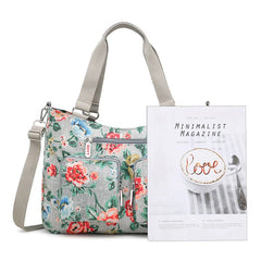Vintage Flower Print Women Crossbody Bag Large Capacity Shoulder Travel Bag