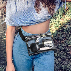 Ladies PVC Waist Bag Beach Belt Summer Transparent Jelly High Casual Waist Bag