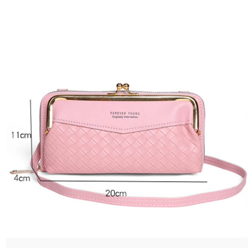 Ladies Leather Crossbody Purse Large Capacity Shoulder Bag