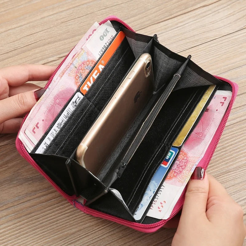 Ladies Retro Embroidered Wallet Ethnic Style Hand Carry Wallet