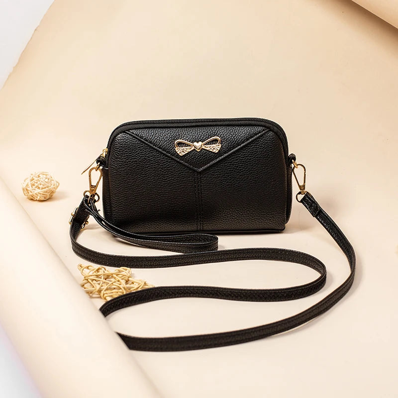 Women's Soft Leather Shell Bag Multi-interlayer Shoulder Bag