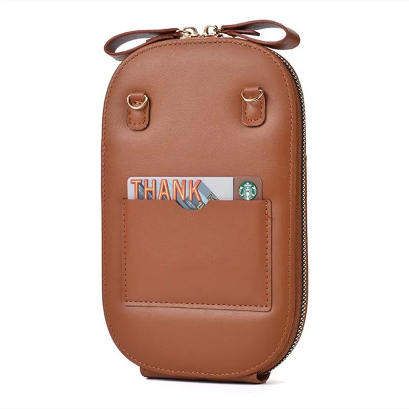 Embroidered Small Shoulder Bag for Women with Zipper Wallet