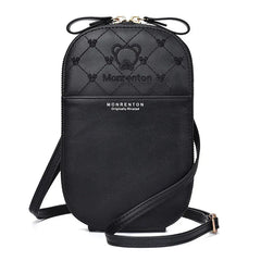 Embroidered Small Shoulder Bag for Women with Zipper Wallet