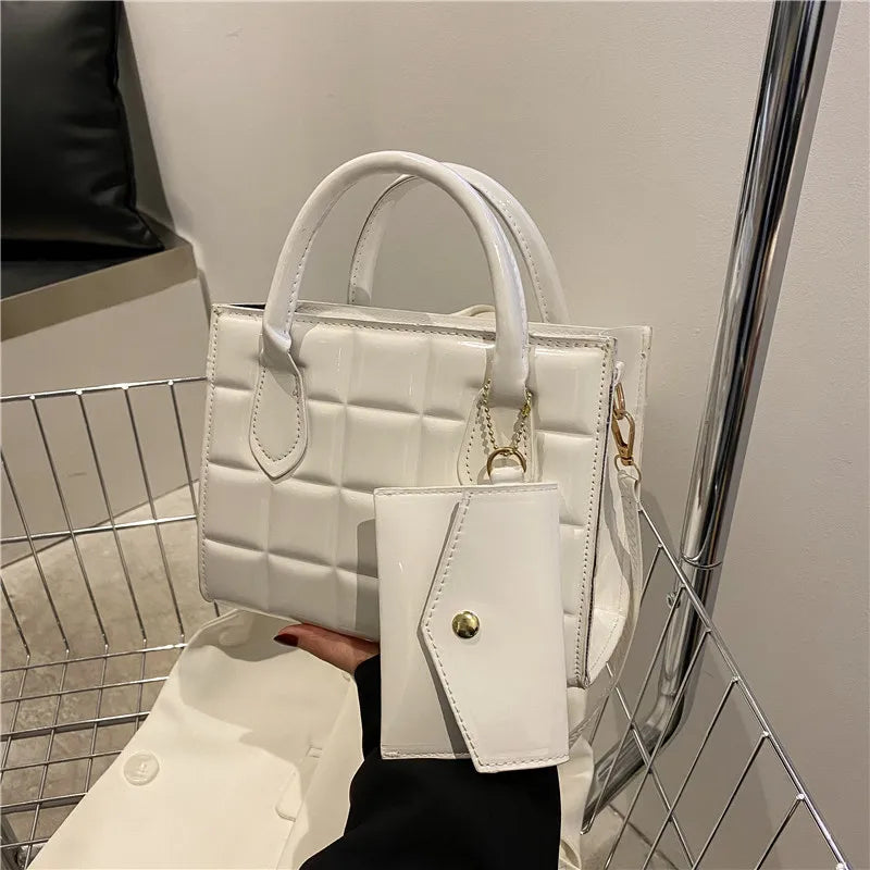 Lacquered Embossed Crossbody Shoulder Bag for Women