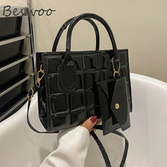 Lacquered Embossed Crossbody Shoulder Bag for Women