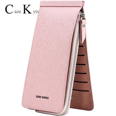 Long Wallet with Zipper, Multi-Card Slots, European/American Style