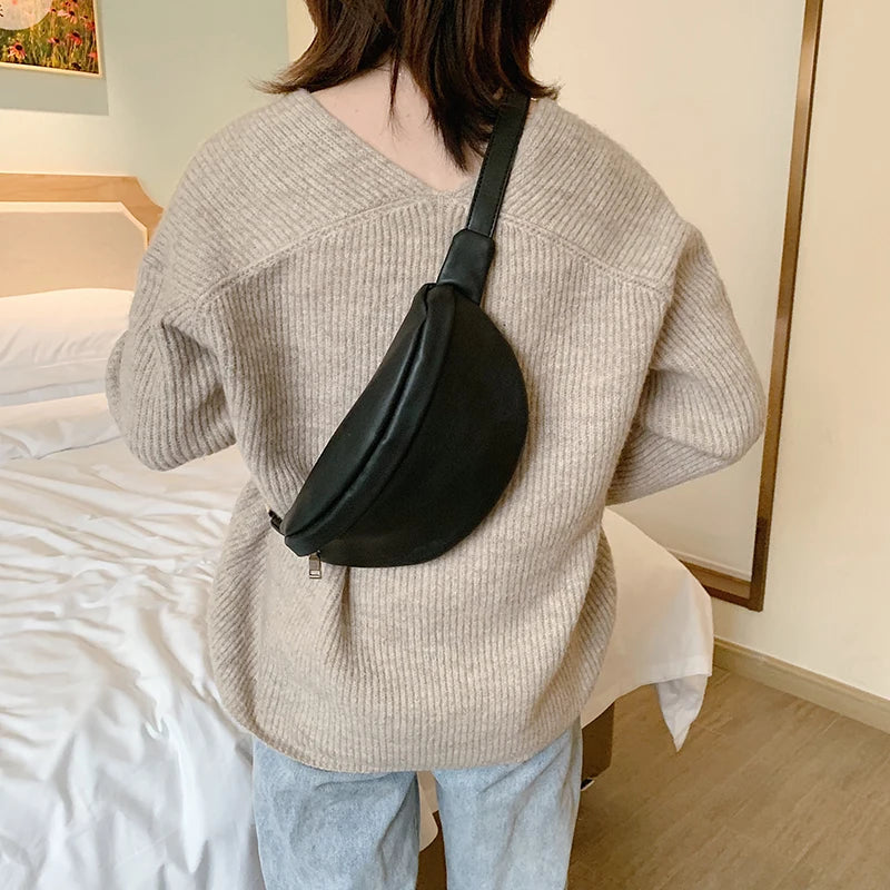 Lady Belt Leather Waist Pack Phone Pouch