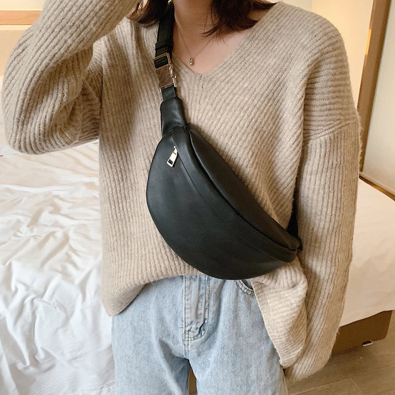 Lady Belt Leather Waist Pack Phone Pouch