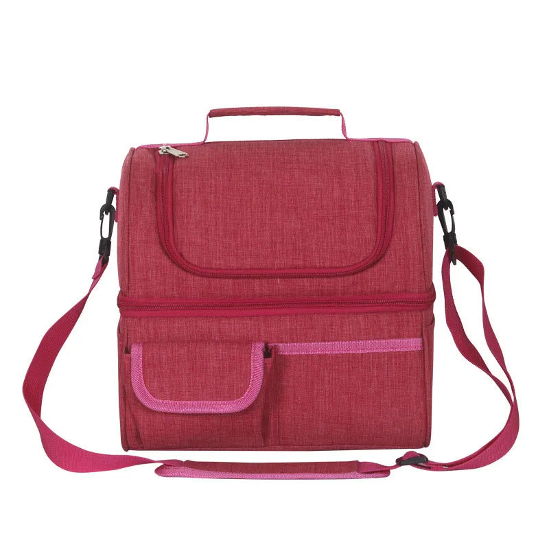 Large Capacity Dual Compartment Lunch Bag for Men Women