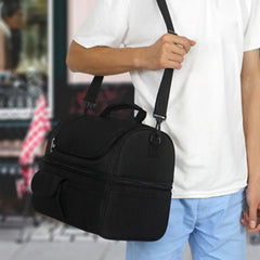 Large Capacity Dual Compartment Lunch Bag for Men Women