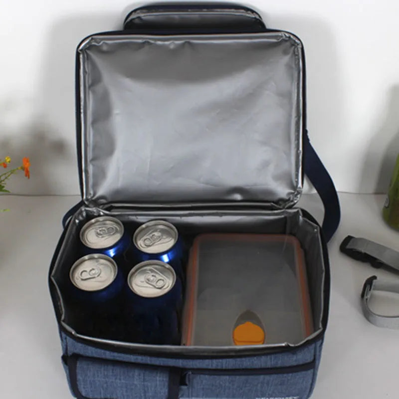 Large Capacity Dual Compartment Lunch Bag for Men Women