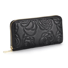 Large Capacity Leather Wallet Women Handbag Long Zipper Soft Leather Handbag