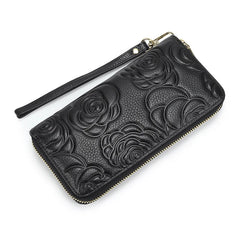 Large Capacity Leather Wallet Women Handbag Long Zipper Soft Leather Handbag