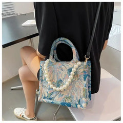 Flower Chain Ladies Tote Bag Women's One Shoulder Messenger Bag Large Capacity
