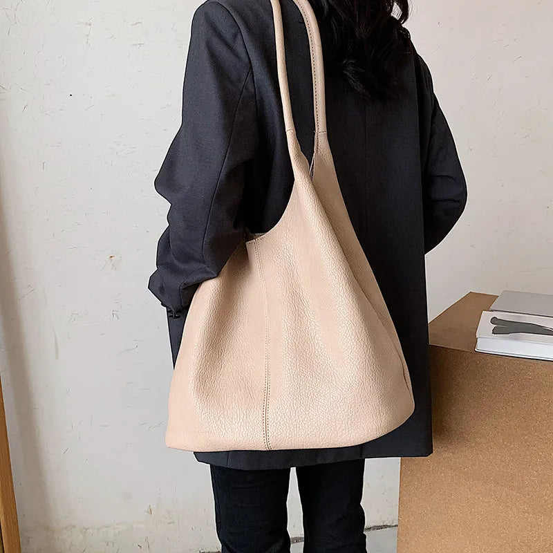 Large Capacity Shoulder Bags PU Leather Women Female Handbags Travel Trending