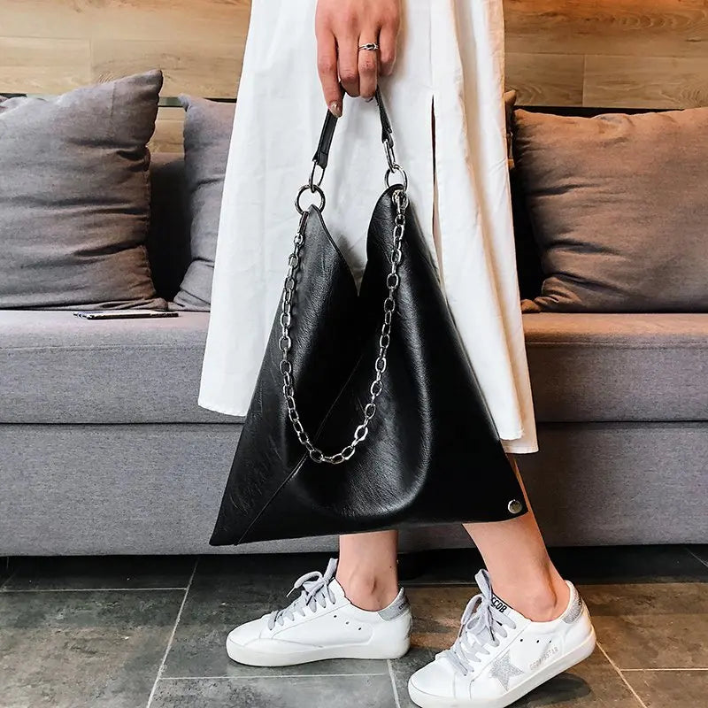 Large Leather Shoulder Bag for Women - High Capacity Crossbody Messenger Handbag