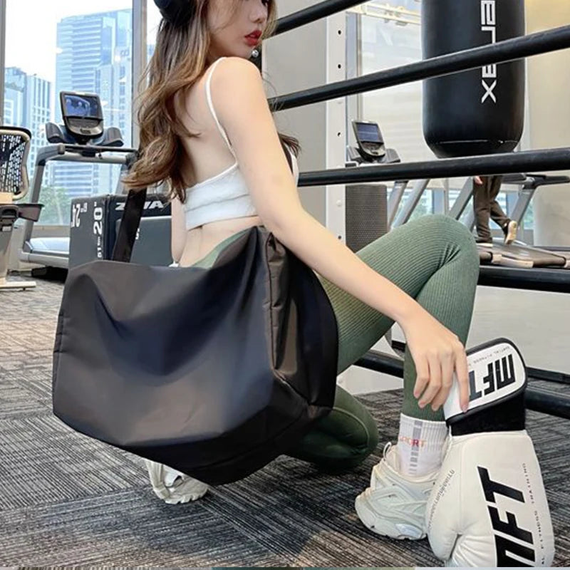 Waterproof Nylon Sport Bag for Women Yoga Travel Tote Handbag