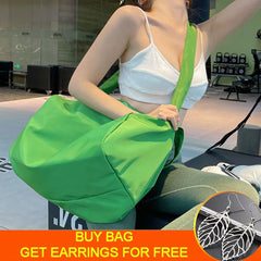 Waterproof Nylon Sport Bag for Women Yoga Travel Tote Handbag