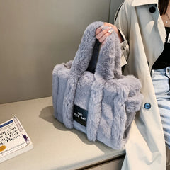 Large Capacity Women Plush Handbags Autumn And Winter Female Shoulder Bags