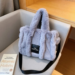 Large Capacity Women Plush Handbags Autumn And Winter Female Shoulder Bags