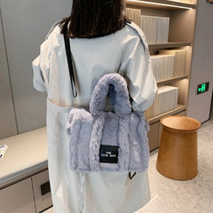 Large Capacity Women Plush Handbags Autumn And Winter Female Shoulder Bags