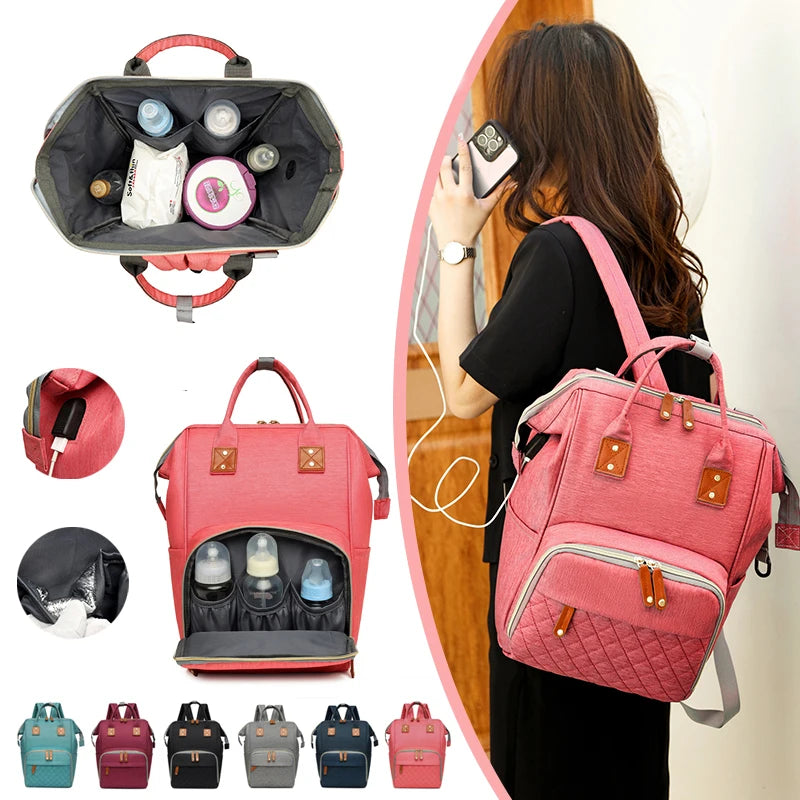 Waterproof Mummy Bag Diaper Backpack Baby Care Mom Maternity Bag