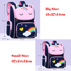 Cartoon Unicorn Student School Backpack for Teen Girls Kids