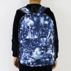 Large Schoolbag Student School Backpack Starry Sky
