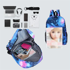 Large Schoolbag Student School Backpack Starry Sky